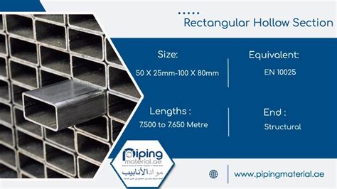 rectangular hollow section box size